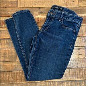 Express Women's Skinny Jeans - Dark Blue